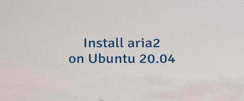 Install aria2 on Ubuntu 20.04