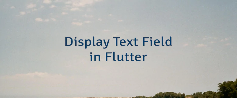 Display Text Field in Flutter