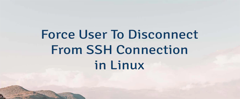 Force User To Disconnect From SSH Connection in Linux
