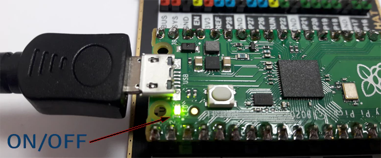 Turn ON/OFF the Onboard LED on Raspberry Pi Pico via USB