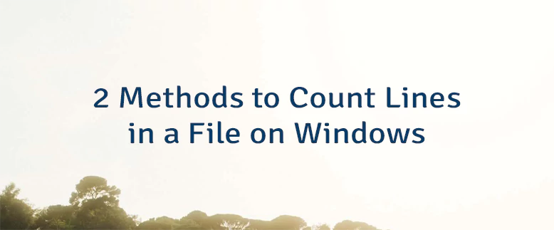 2 Methods to Count Lines in a File on Windows