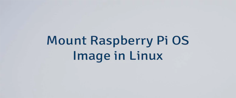 Mount Raspberry Pi OS Image in Linux