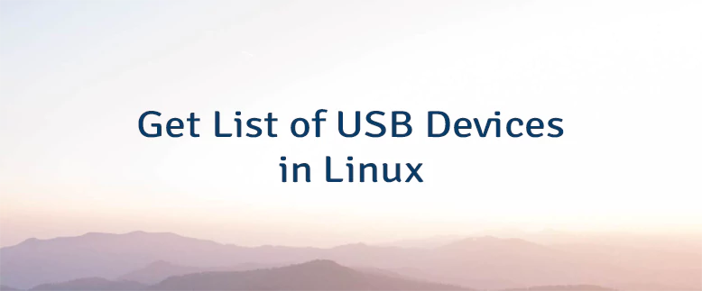 Get List of USB Devices in Linux