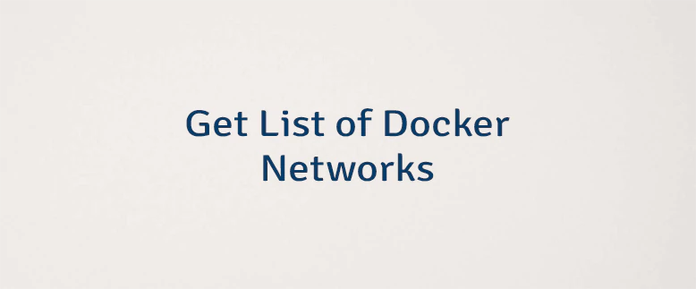 Get List of Docker Networks