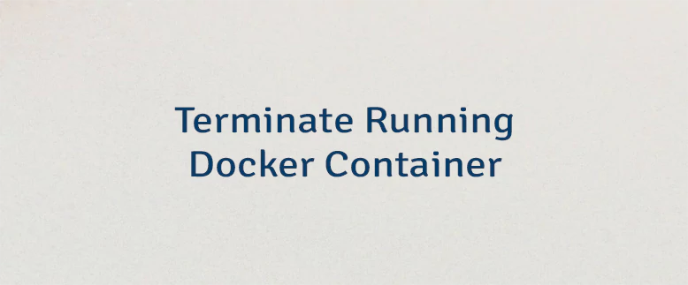 Terminate Running Docker Container