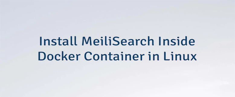 Install MeiliSearch Inside Docker Container in Linux