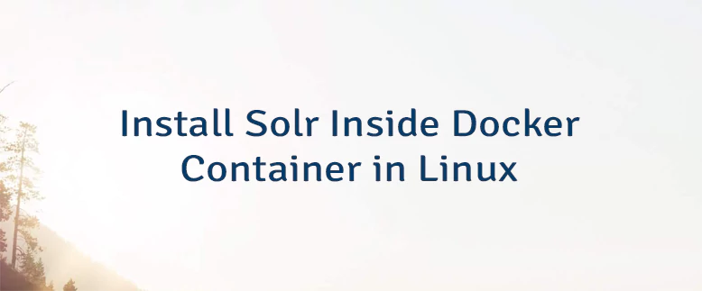 Install Solr Inside Docker Container in Linux