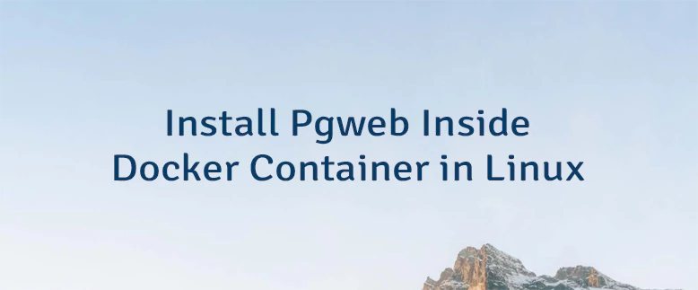 Install Pgweb Inside Docker Container in Linux