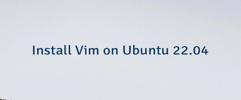 Install Vim on Ubuntu 22.04
