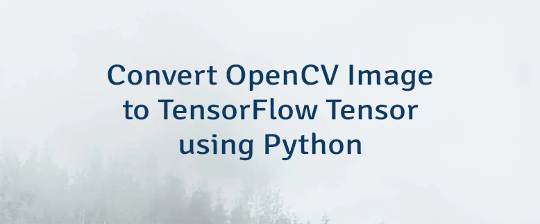 Convert OpenCV Image to TensorFlow Tensor using Python