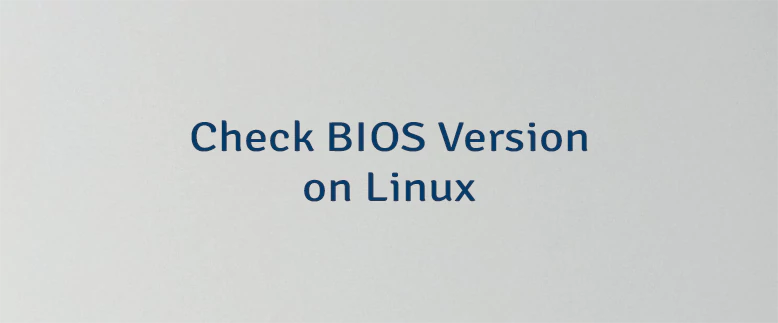 Check BIOS Version on Linux