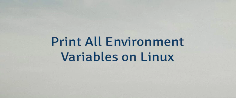 Print All Environment Variables on Linux