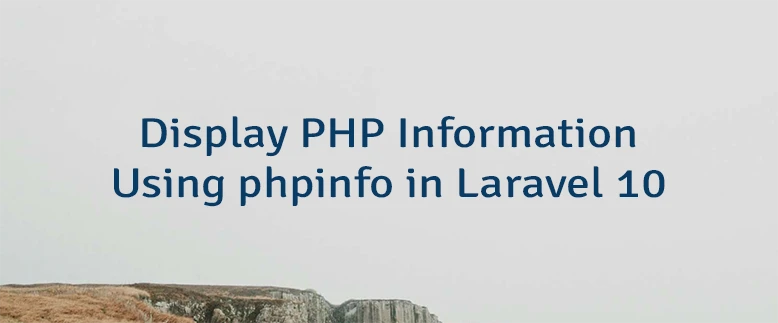 Display PHP Information Using phpinfo in Laravel 10