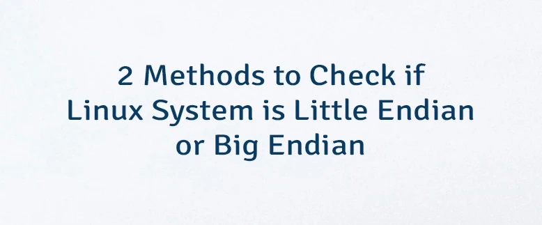 2 Methods to Check if Linux System is Little Endian or Big Endian