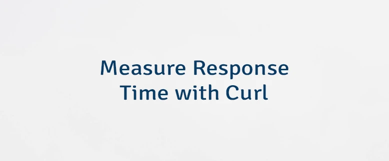 Measure Response Time with Curl