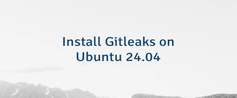 Install Gitleaks on Ubuntu 24.04