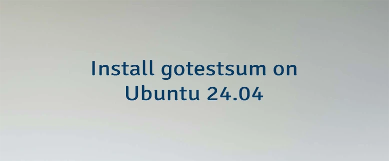 Install gotestsum on Ubuntu 24.04