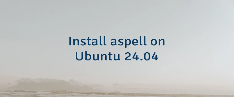 Install aspell on Ubuntu 24.04