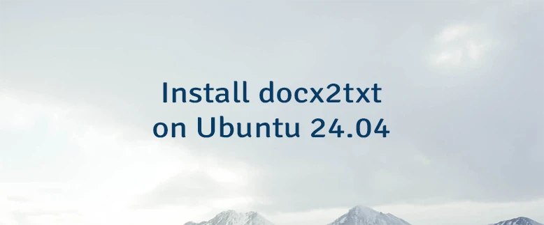 Install docx2txt on Ubuntu 24.04