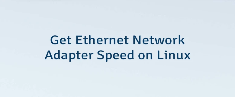 Get Ethernet Network Adapter Speed on Linux