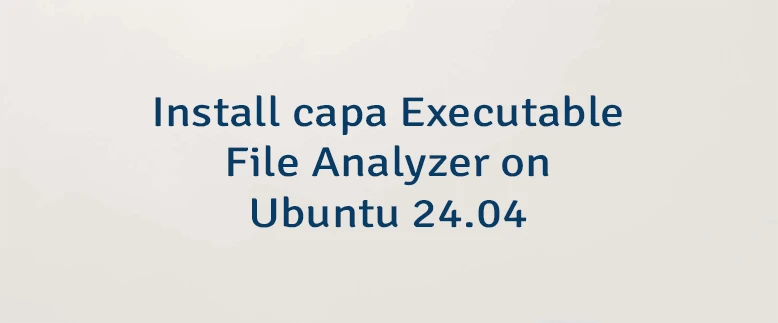 Install capa Executable File Analyzer on Ubuntu 24.04