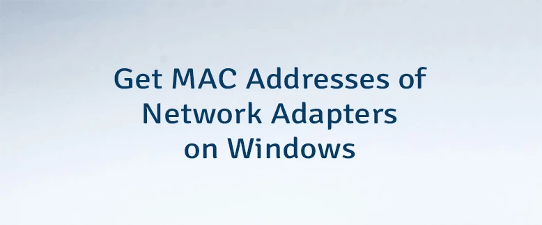 Get MAC Addresses of Network Adapters on Windows