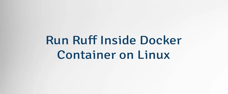Run Ruff Inside Docker Container on Linux