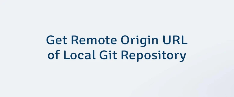 Get Remote Origin URL of Local Git Repository