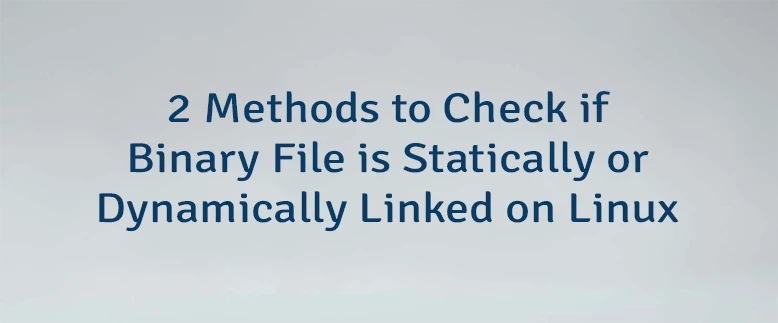 2 Methods to Check if Binary File is Statically or Dynamically Linked on Linux