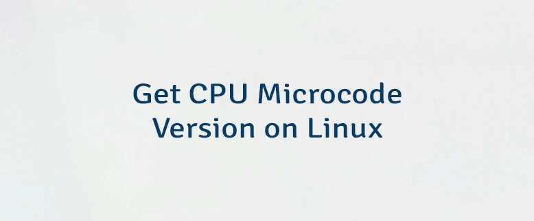 Get CPU Microcode Version on Linux
