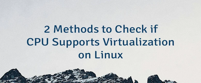 2 Methods to Check if CPU Supports Virtualization on Linux