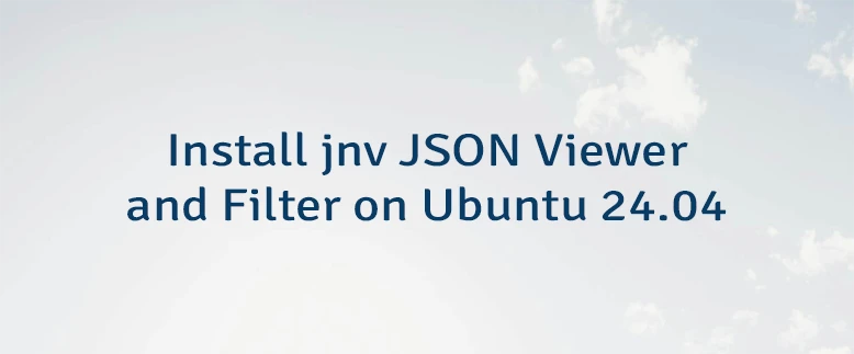 Install jnv JSON Viewer and Filter on Ubuntu 24.04