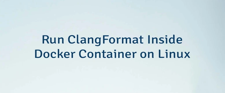 Run ClangFormat Inside Docker Container on Linux