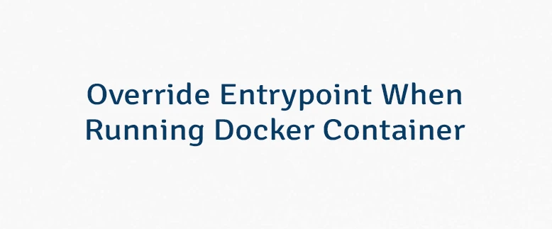 Override Entrypoint When Running Docker Container