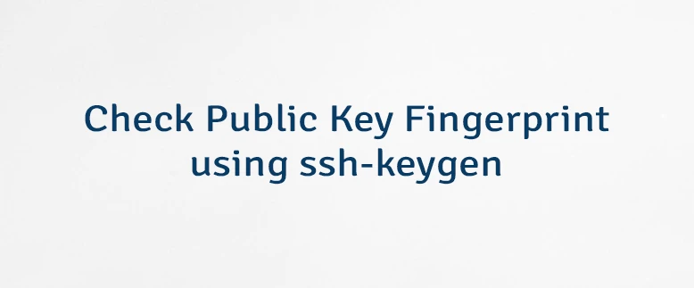 Check Public Key Fingerprint using ssh-keygen
