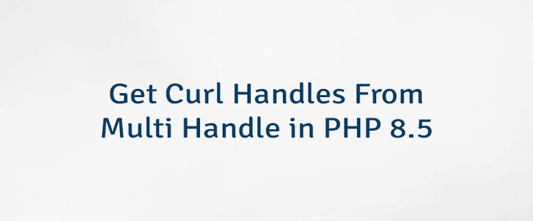 Get Curl Handles From Multi Handle in PHP 8.5