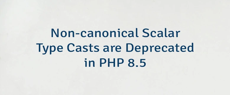 Non-canonical Scalar Type Casts are Deprecated in PHP 8.5