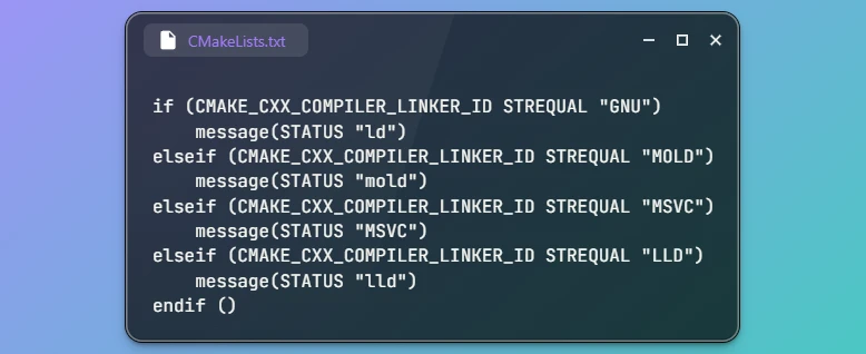Check Which Linker is Used in CMake