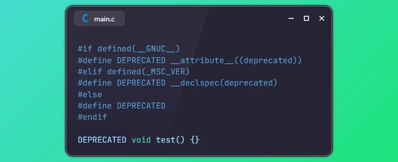 Deprecate Code in C