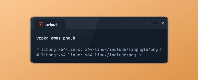 Find Which C++ Package Contains Specific File using vcpkg
