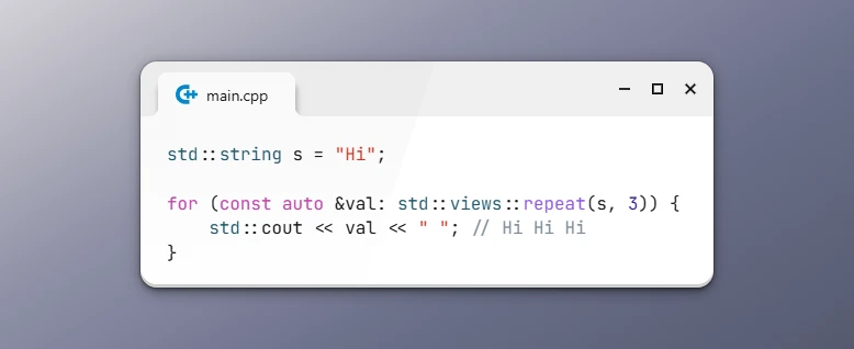 Generate Repeated Elements with views::repeat in C++23