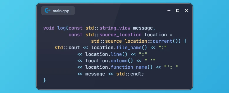 Get Source Code Location Information in C++20