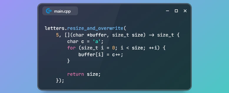 Modify String In-Place with resize_and_overwrite in C++23