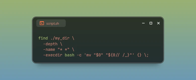 Replace Spaces with Underscores in Filenames on Linux