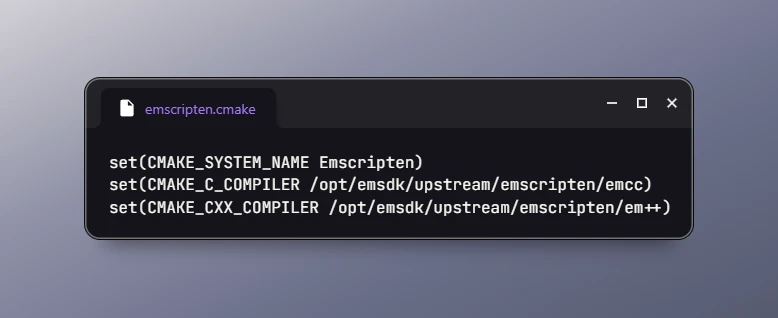 Build Program using Emscripten and CMake