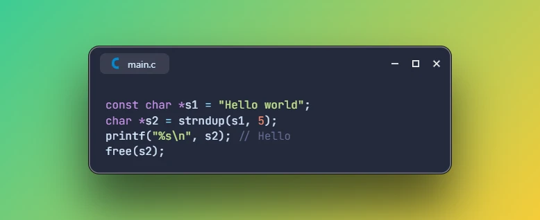 Duplicate String with Length Limit using strndup in C