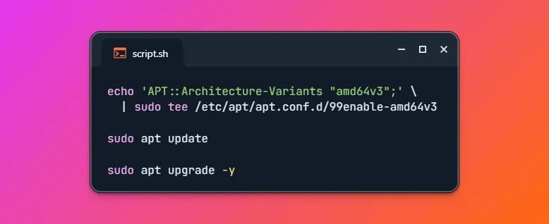 Enable x86-64-v3 Microarchitecture Level Packages on Ubuntu 26.04
