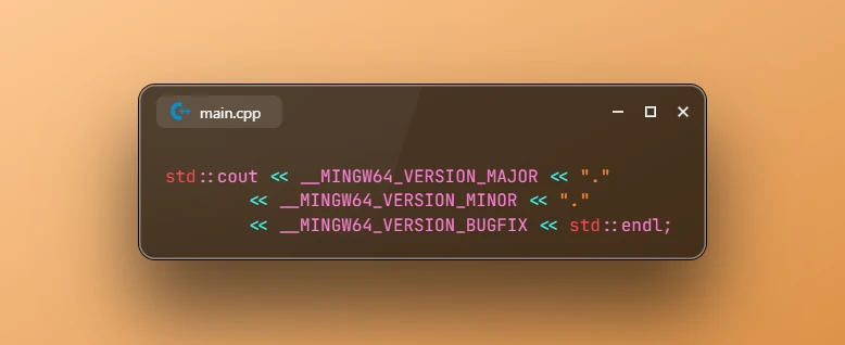 Get Mingw-w64 Version using C++