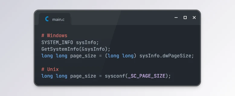 Get Page Size using C