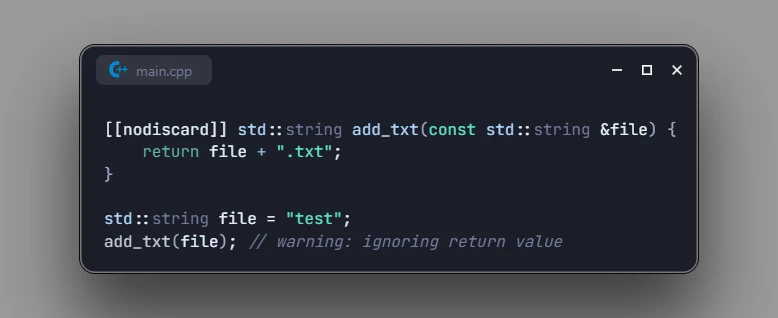 Produce Warning on Ignored Values in C++